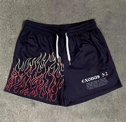 Pantalón Corto Deportivo Estilo Y2K con Estampado de Letras para Hombre