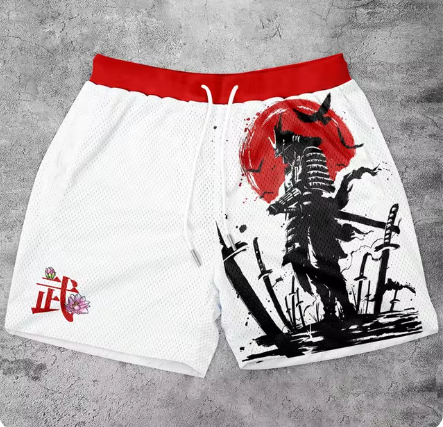 Pantalón Corto Deportivo Estilo Y2K con Estampado de Letras para Hombre