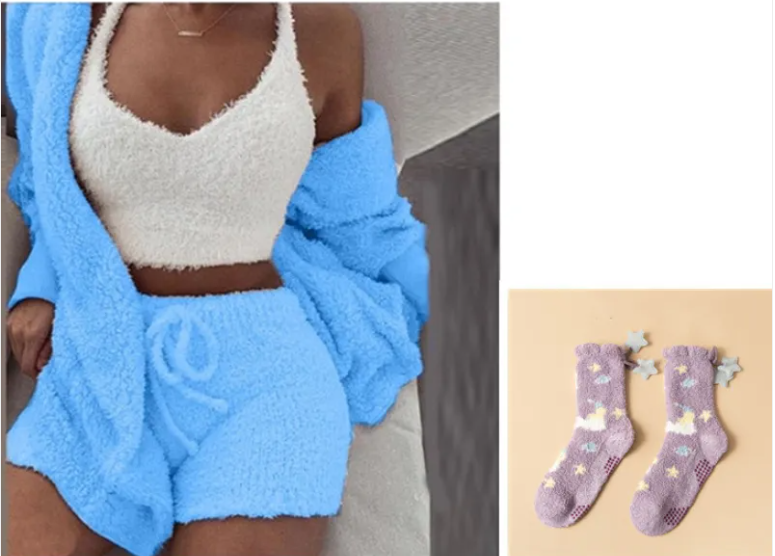 Conjunto de Shorts Cálidos y Suaves para Mujer