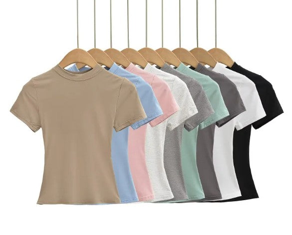 Camiseta Básica de Color Liso