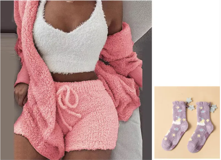 Conjunto de Shorts Cálidos y Suaves para Mujer