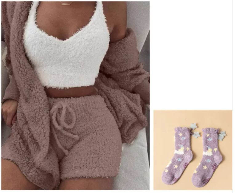 Conjunto de Shorts Cálidos y Suaves para Mujer