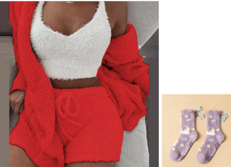 Conjunto de Shorts Cálidos y Suaves para Mujer