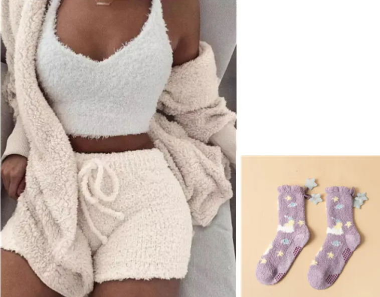 Conjunto de Shorts Cálidos y Suaves para Mujer
