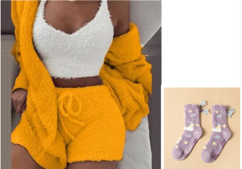 Conjunto de Shorts Cálidos y Suaves para Mujer