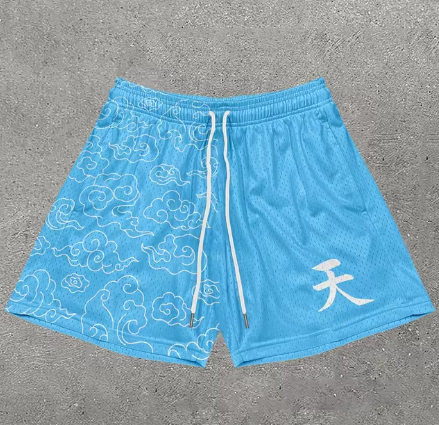 Pantalón Corto Deportivo Estilo Y2K con Estampado de Letras para Hombre
