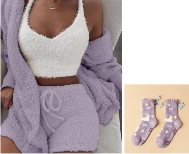 Conjunto de Shorts Cálidos y Suaves para Mujer