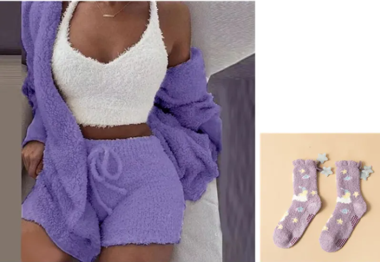 Conjunto de Shorts Cálidos y Suaves para Mujer