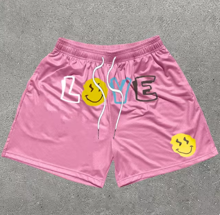 Pantalón Corto Deportivo Estilo Y2K con Estampado de Letras para Hombre