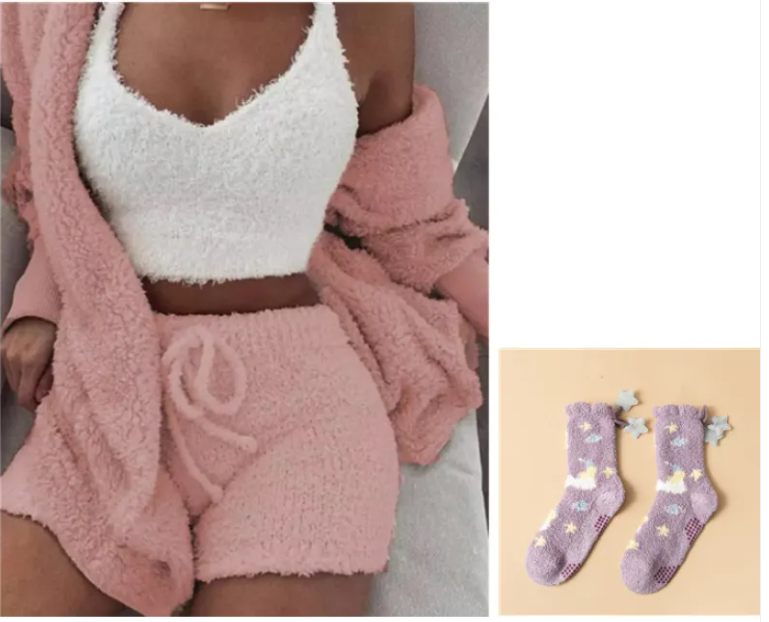 Conjunto de Shorts Cálidos y Suaves para Mujer