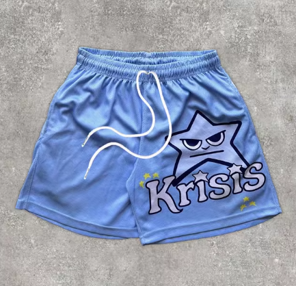 Pantalón Corto Deportivo Estilo Y2K con Estampado de Letras para Hombre