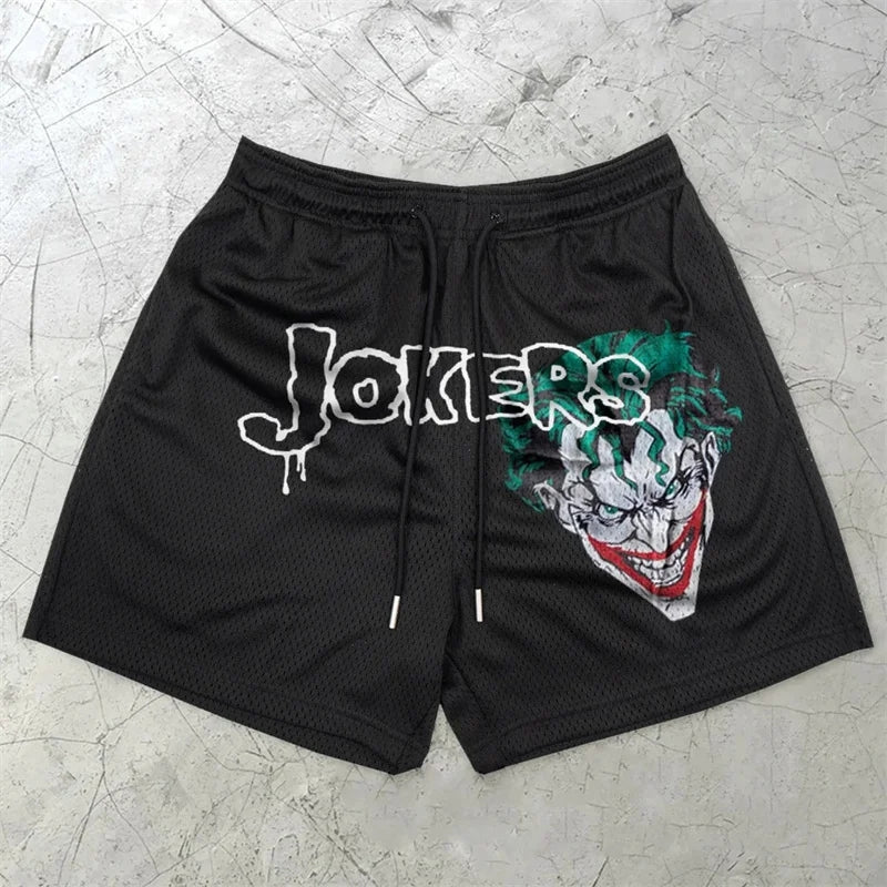 Pantalón Corto Deportivo Estilo Y2K con Estampado de Letras para Hombre